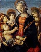 BOTTICELLI, Sandro The Virgin and Child with Two Angels and the Young St John the Baptist china oil painting artist